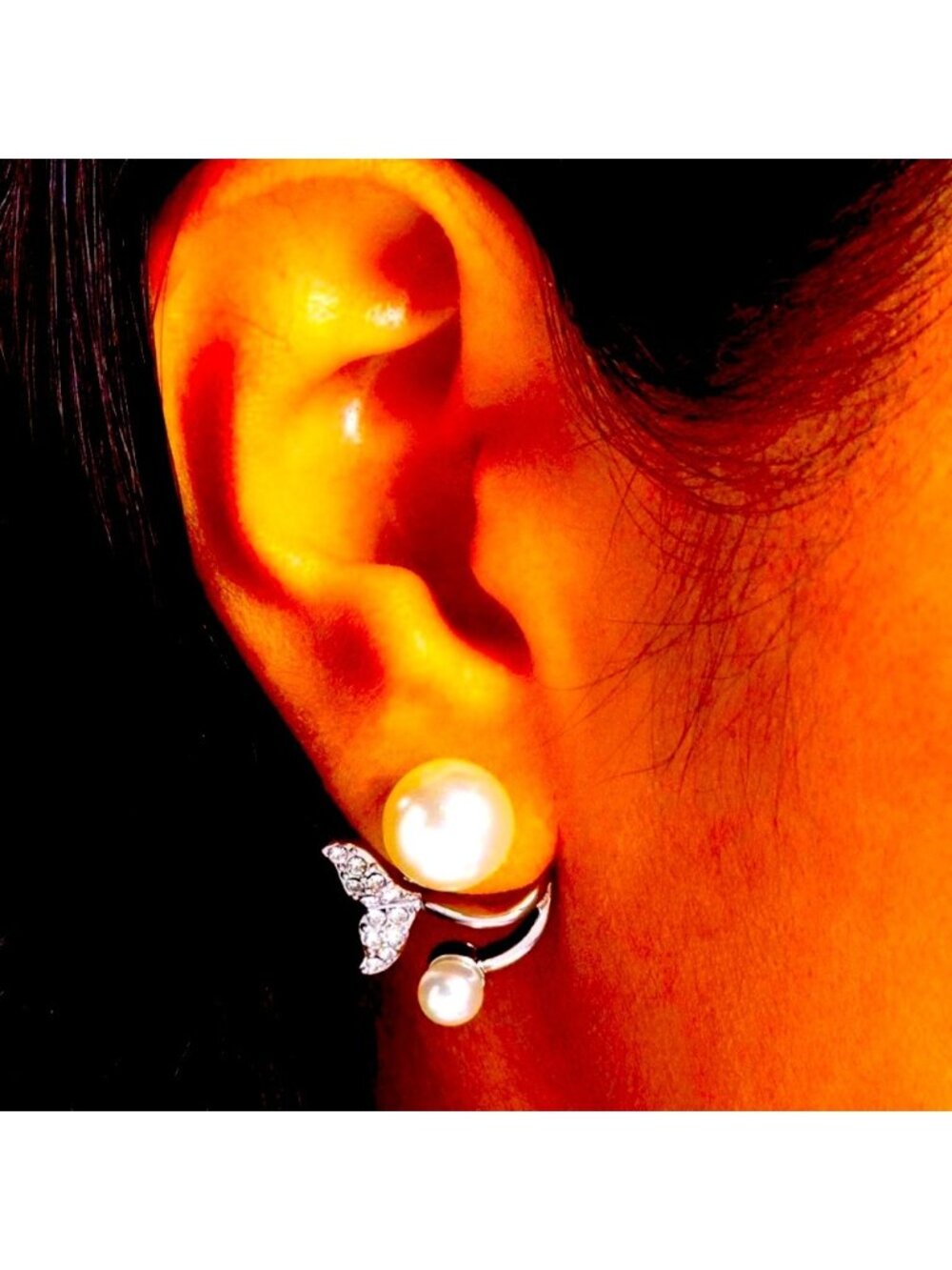 🧜🏻♀️⚪️🧜🏼♂️MY MERMAID❗️PAPARAZZI “MODULAR MERMAID” WHITE POST EARRINGS❗️ - Picture 2 of 4